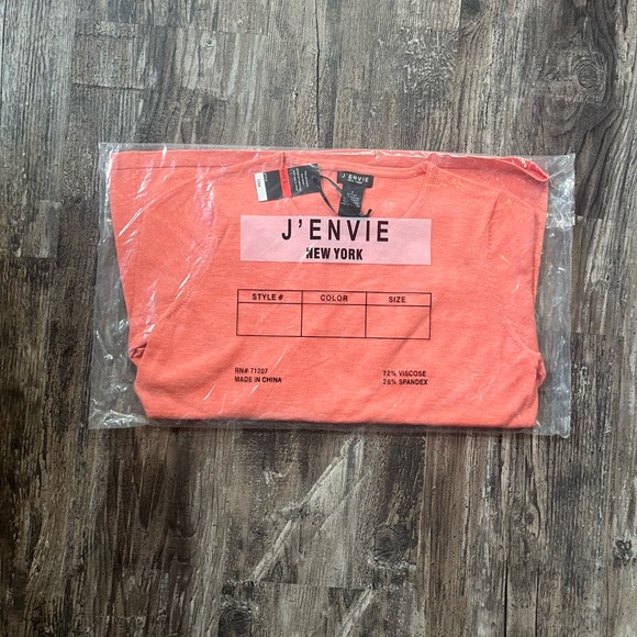 J’Envie Long Sleeve Button Detail Blouse Top Peach Salmon Women’s Size S NWT - Picture 3 of 10